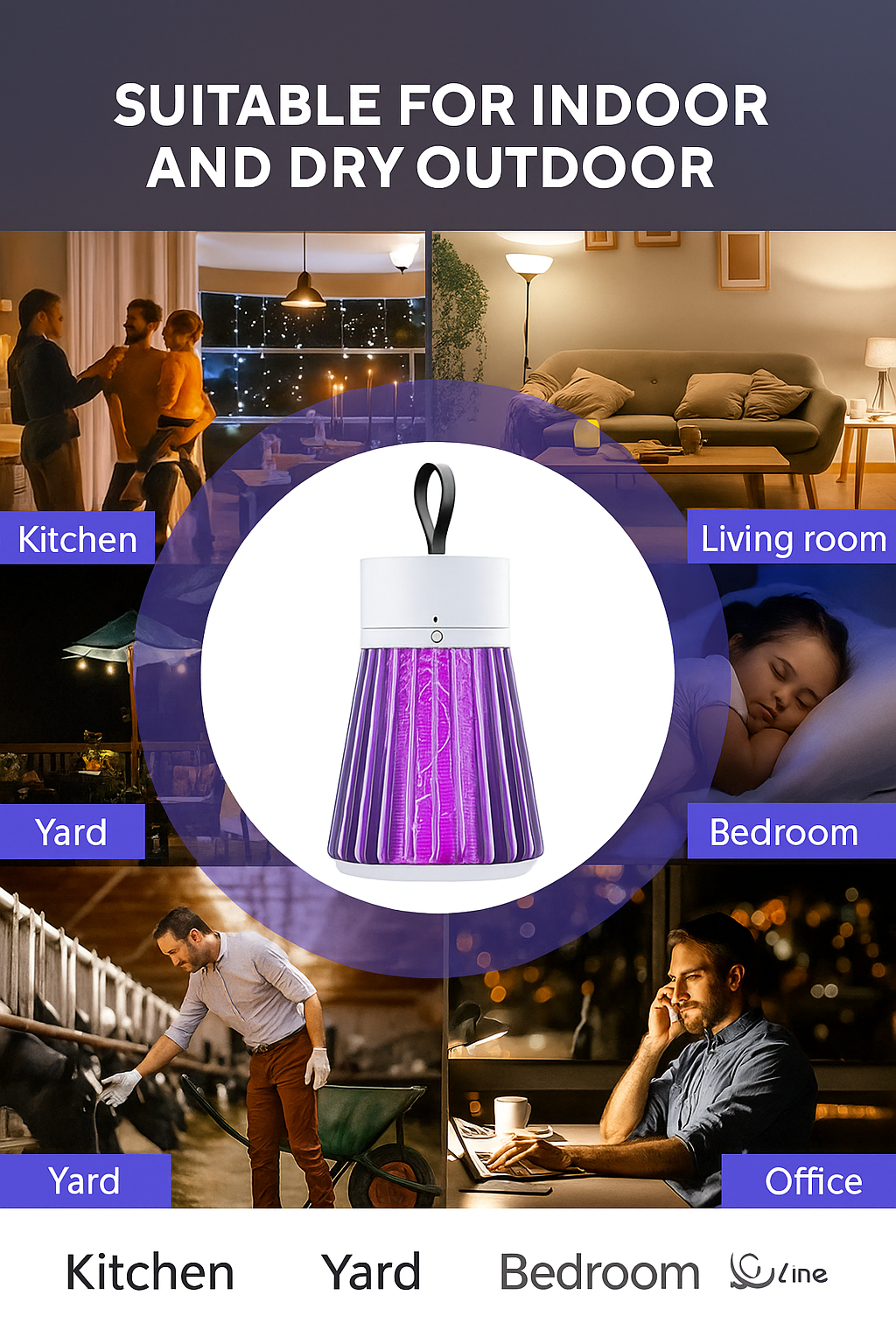 Rechargeable Mosquito Killer Lamp with USB Charging | Electric Insect Zapper for Home & Outdoor